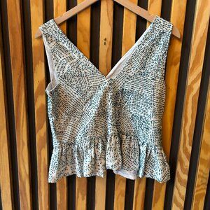 Mirth Zanzibar top Teal Hand Embroidered